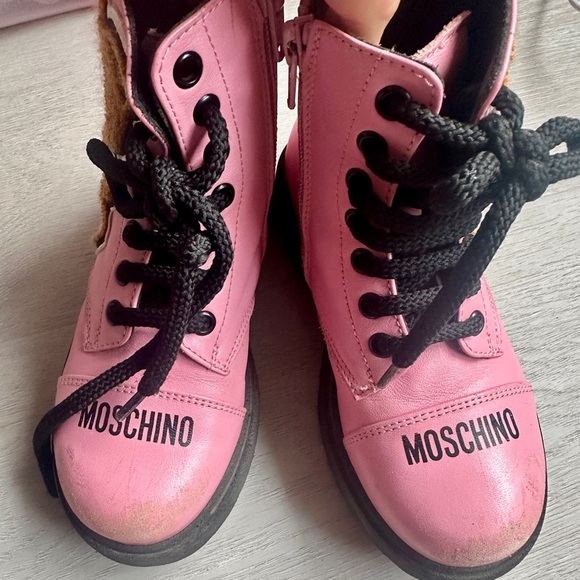 Moschino Pink Teddy Bear Boots Italy Sz 30/13 kids girls - Picture 3 of 8
